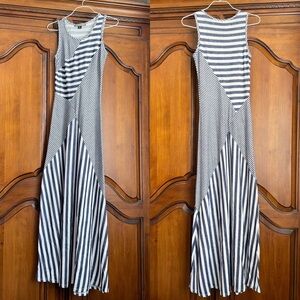 Finn&Clover Striped Maxi Dress in Navy and White